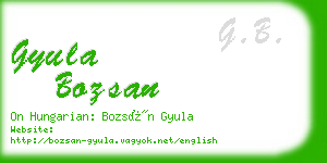 gyula bozsan business card